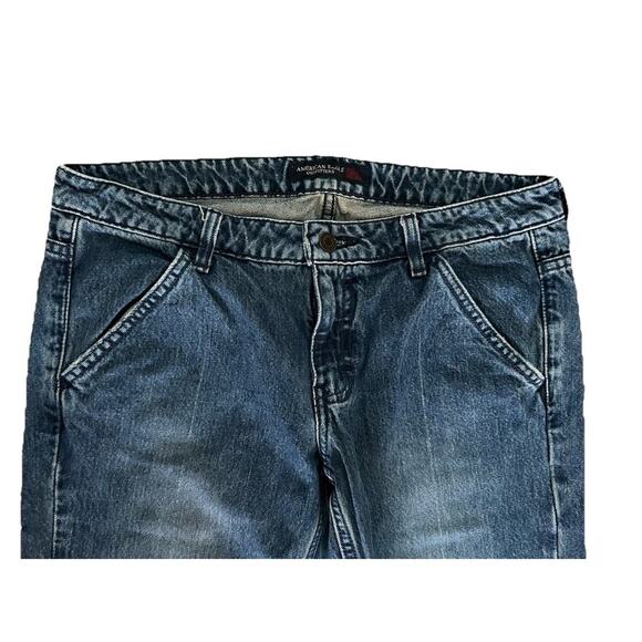 Vintage Y2K American Eagle Women’s Denim Flare Low Rise Blue Jeans Size 6 - Picture 2 of 8